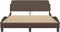 vidaXL - Bedframe - met - hoofdbord - kunstleer - bruin - 140x200 - cm
