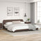 vidaXL - Bedframe - met - hoofdbord - kunstleer - bruin - 200x200 - cm