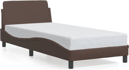 vidaXL - Bedframe - met - hoofdbord - kunstleer - bruin - 80x200 - cm