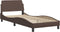 vidaXL - Bedframe - met - hoofdbord - kunstleer - bruin - 80x200 - cm