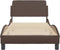 vidaXL - Bedframe - met - hoofdbord - kunstleer - bruin - 80x200 - cm