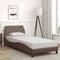 vidaXL - Bedframe - met - hoofdbord - kunstleer - bruin - 80x200 - cm