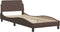 vidaXL - Bedframe - met - hoofdbord - kunstleer - bruin - 90x200 - cm
