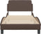 vidaXL - Bedframe - met - hoofdbord - kunstleer - bruin - 90x200 - cm