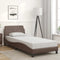 vidaXL - Bedframe - met - hoofdbord - kunstleer - bruin - 90x200 - cm