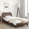 vidaXL - Bedframe - met - hoofdbord - kunstleer - bruin - 90x200 - cm
