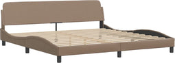 vidaXL - Bedframe - met - hoofdbord - kunstleer - cappuccinokleurig - 200x200 - cm