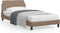 vidaXL - Bedframe - met - hoofdbord - kunstleer - cappuccinokleurig - 100x200 - cm