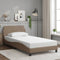 vidaXL - Bedframe - met - hoofdbord - kunstleer - cappuccinokleurig - 100x200 - cm