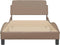 vidaXL - Bedframe - met - hoofdbord - kunstleer - cappuccinokleurig - 100x200 - cm