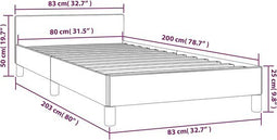 vidaXL - Bedframe - met - hoofdbord - kunstleer - cappucinnokleurig - 80x200 - cm