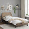 vidaXL - Bedframe - met - hoofdbord - kunstleer - cappucinnokleurig - 90x190 - cm