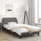 vidaXL - Bedframe - met - hoofdbord - kunstleer - grijs - 100x200 - cm