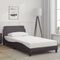 vidaXL - Bedframe - met - hoofdbord - kunstleer - grijs - 100x200 - cm