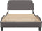 vidaXL - Bedframe - met - hoofdbord - kunstleer - grijs - 100x200 - cm