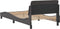 vidaXL - Bedframe - met - hoofdbord - kunstleer - grijs - 100x200 - cm