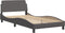 vidaXL - Bedframe - met - hoofdbord - kunstleer - grijs - 100x200 - cm
