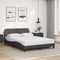 vidaXL - Bedframe - met - hoofdbord - kunstleer - grijs - 140x190 - cm