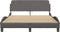 vidaXL - Bedframe - met - hoofdbord - kunstleer - grijs - 140x190 - cm