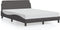 vidaXL - Bedframe - met - hoofdbord - kunstleer - grijs - 140x200 - cm