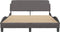 vidaXL - Bedframe - met - hoofdbord - kunstleer - grijs - 140x200 - cm