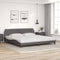 vidaXL - Bedframe - met - hoofdbord - kunstleer - grijs - 200x200 - cm