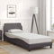 vidaXL - Bedframe - met - hoofdbord - kunstleer - grijs - 90x200 - cm