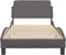vidaXL - Bedframe - met - hoofdbord - kunstleer - grijs - 90x200 - cm