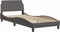 vidaXL - Bedframe - met - hoofdbord - kunstleer - grijs - 90x200 - cm