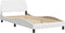 vidaXL - Bedframe - met - hoofdbord - kunstleer - wit - 100x200 - cm