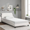 vidaXL - Bedframe - met - hoofdbord - kunstleer - wit - 100x200 - cm
