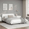 vidaXL - Bedframe - met - hoofdbord - kunstleer - wit - 140x200 - cm