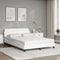 vidaXL - Bedframe - met - hoofdbord - kunstleer - wit - 140x200 - cm