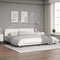 vidaXL - Bedframe - met - hoofdbord - kunstleer - wit - 200x200 - cm