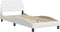 vidaXL - Bedframe - met - hoofdbord - kunstleer - wit - 80x200 - cm