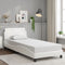 vidaXL - Bedframe - met - hoofdbord - kunstleer - wit - 80x200 - cm