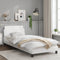 vidaXL - Bedframe - met - hoofdbord - kunstleer - wit - 90x190 - cm