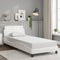 vidaXL - Bedframe - met - hoofdbord - kunstleer - wit - 90x200 - cm