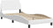 vidaXL - Bedframe - met - hoofdbord - kunstleer - wit - 90x200 - cm