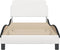 vidaXL - Bedframe - met - hoofdbord - kunstleer - wit - en - zwart - 90x200 - cm