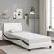 vidaXL - Bedframe - met - hoofdbord - kunstleer - wit - en - zwart - 90x200 - cm