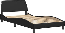 vidaXL - Bedframe - met - hoofdbord - kunstleer - zwart - 100x200 - cm