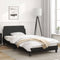 vidaXL - Bedframe - met - hoofdbord - kunstleer - zwart - 100x200 - cm