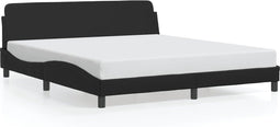 vidaXL - Bedframe - met - hoofdbord - kunstleer - zwart - 180x200 - cm