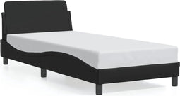 vidaXL - Bedframe - met - hoofdbord - kunstleer - zwart - 80x200 - cm