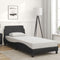 vidaXL - Bedframe - met - hoofdbord - kunstleer - zwart - 90x190 - cm