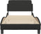 vidaXL - Bedframe - met - hoofdbord - kunstleer - zwart - 90x190 - cm