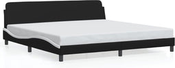 vidaXL - Bedframe - met - hoofdbord - kunstleer - zwart - en - wit - 200x200 - cm
