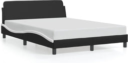 vidaXL - Bedframe - met - hoofdbord - kunstleer - zwart - en - wit - 120x200 - cm
