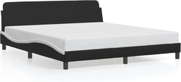 vidaXL - Bedframe - met - hoofdbord - kunstleer - zwart - en - wit - 180x200 - cm